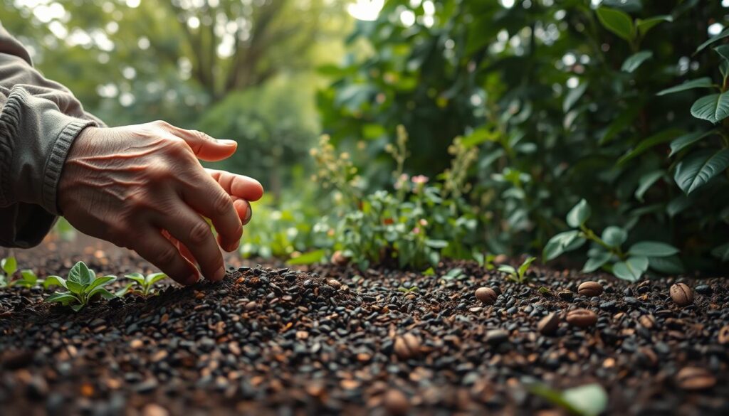 Kaffeesatznutzung im Garten