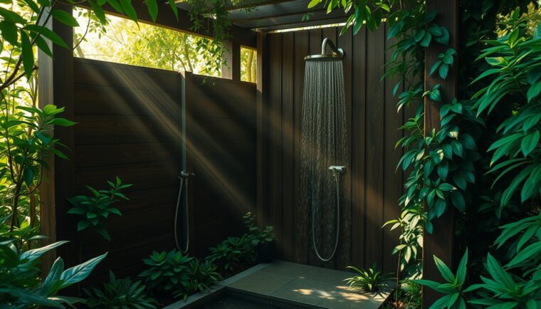 außendusche sichtschutz gartendusche selber bauen