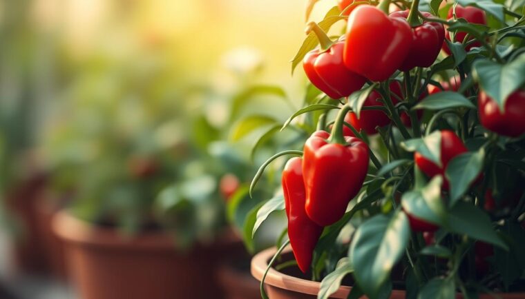 paprika pflanzen im topf