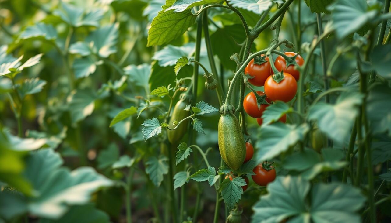 Aubergine Und Tomate Zusammen Pflanzen