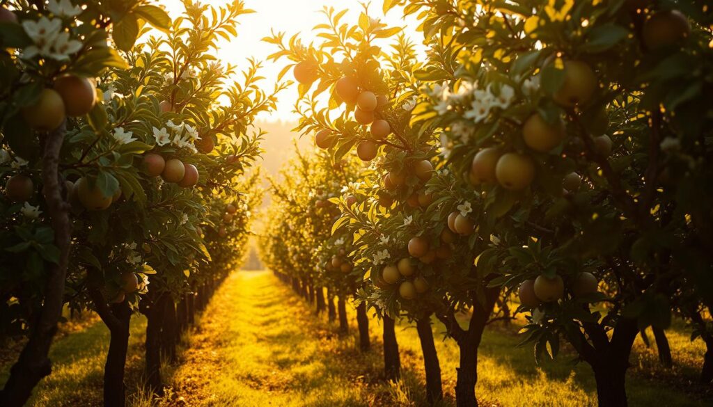 Biologischer Anbau von Malus-Obstbäumen